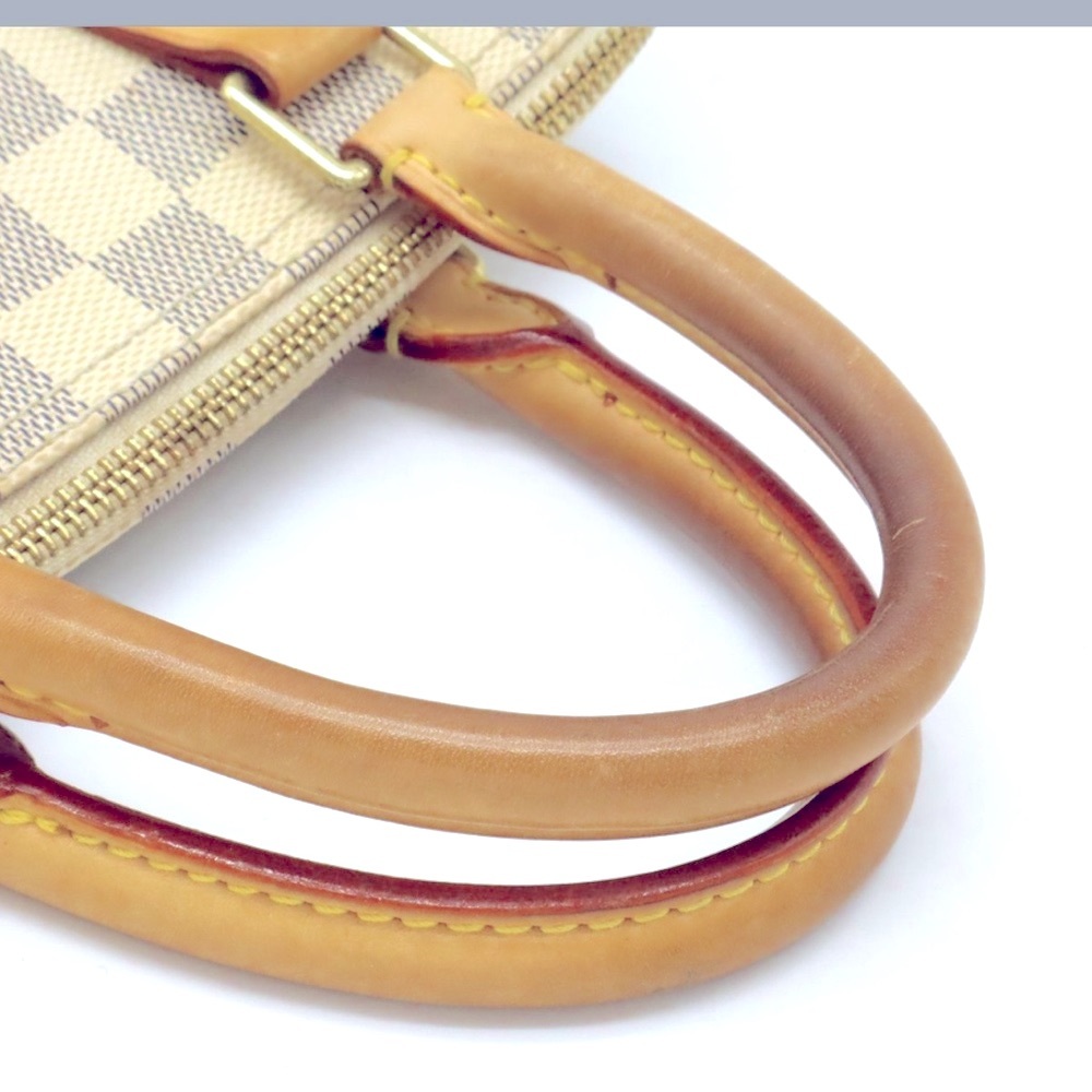 - Louis Vuitton speedy 25 Tan and Cream Checkered Satchel with Gold Accents - Picture 7 of 11